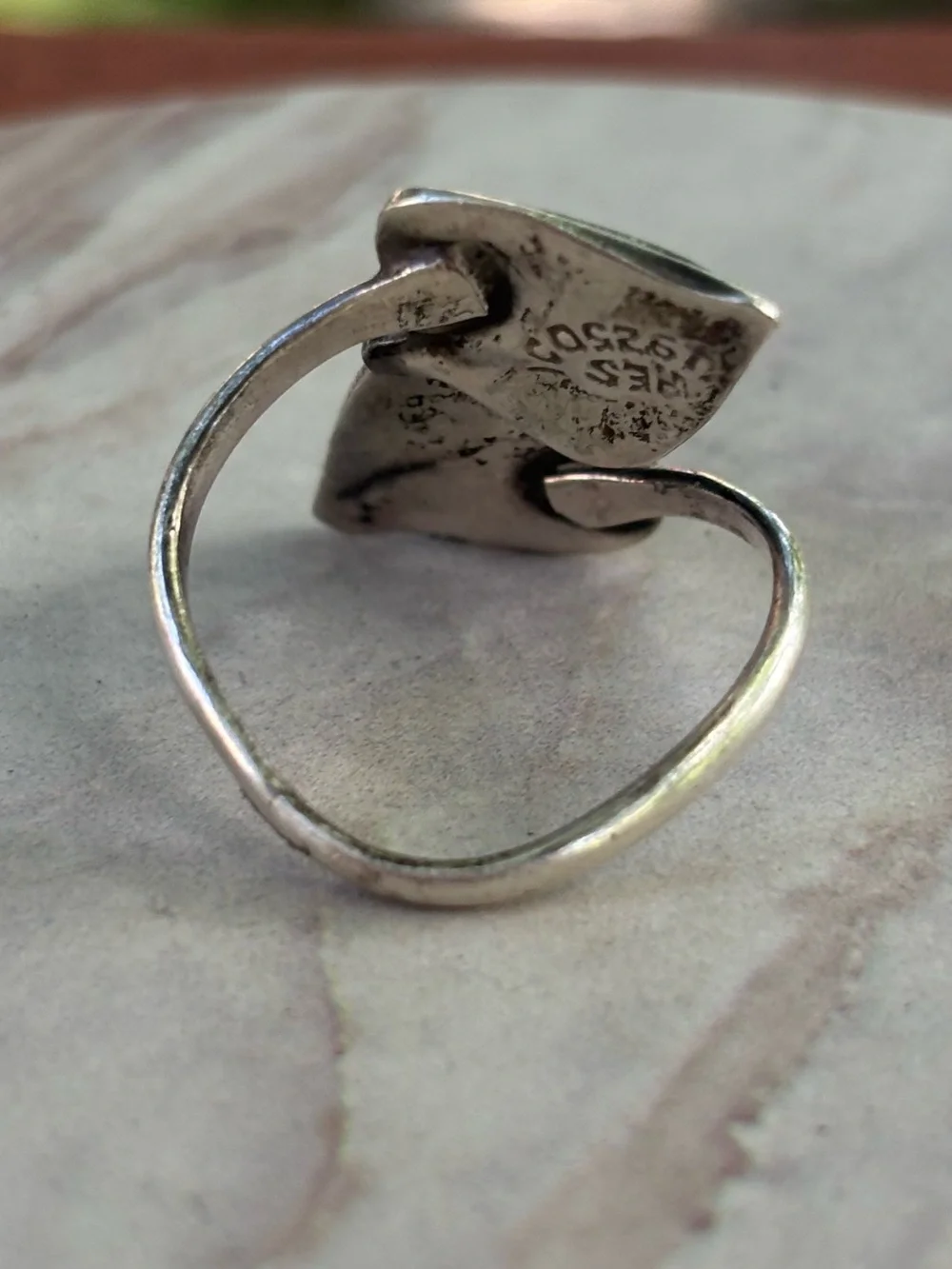 Vintage Taxco Mexico 925 Sterling Silver Abalone Shell Butterfly Ring Size 6